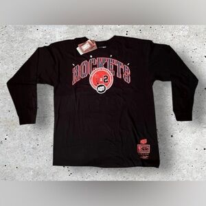 NWT Mitchell & Ness NBA Hardwood Classics Houston Rockets LS Tee Shirt